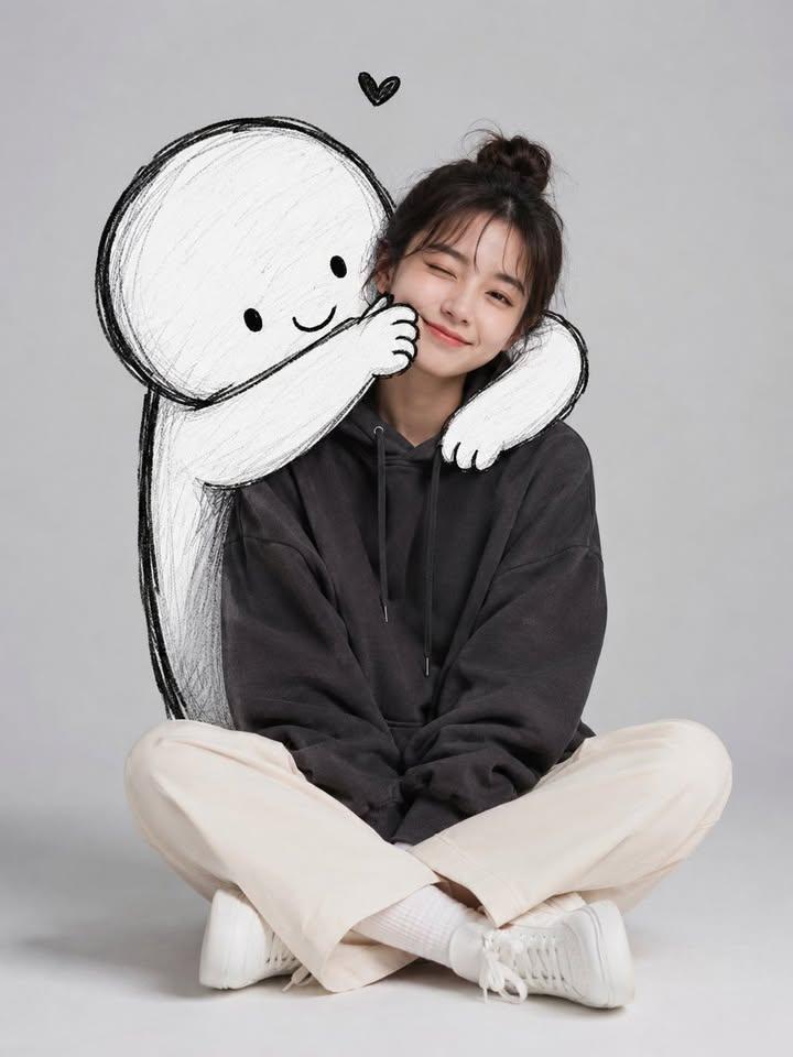 Minimalist Portrait with Doodle