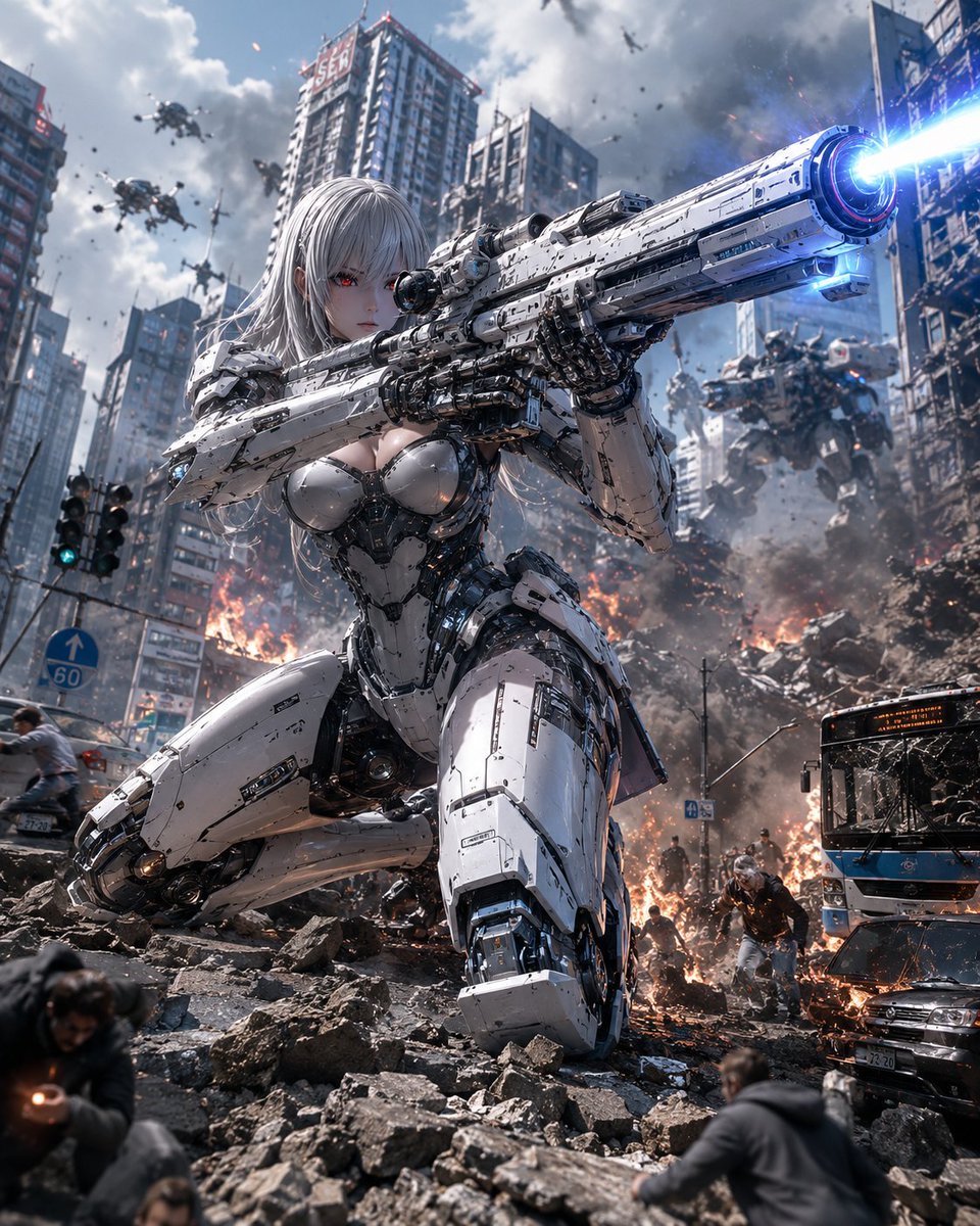 Giant Robot Interception Scene