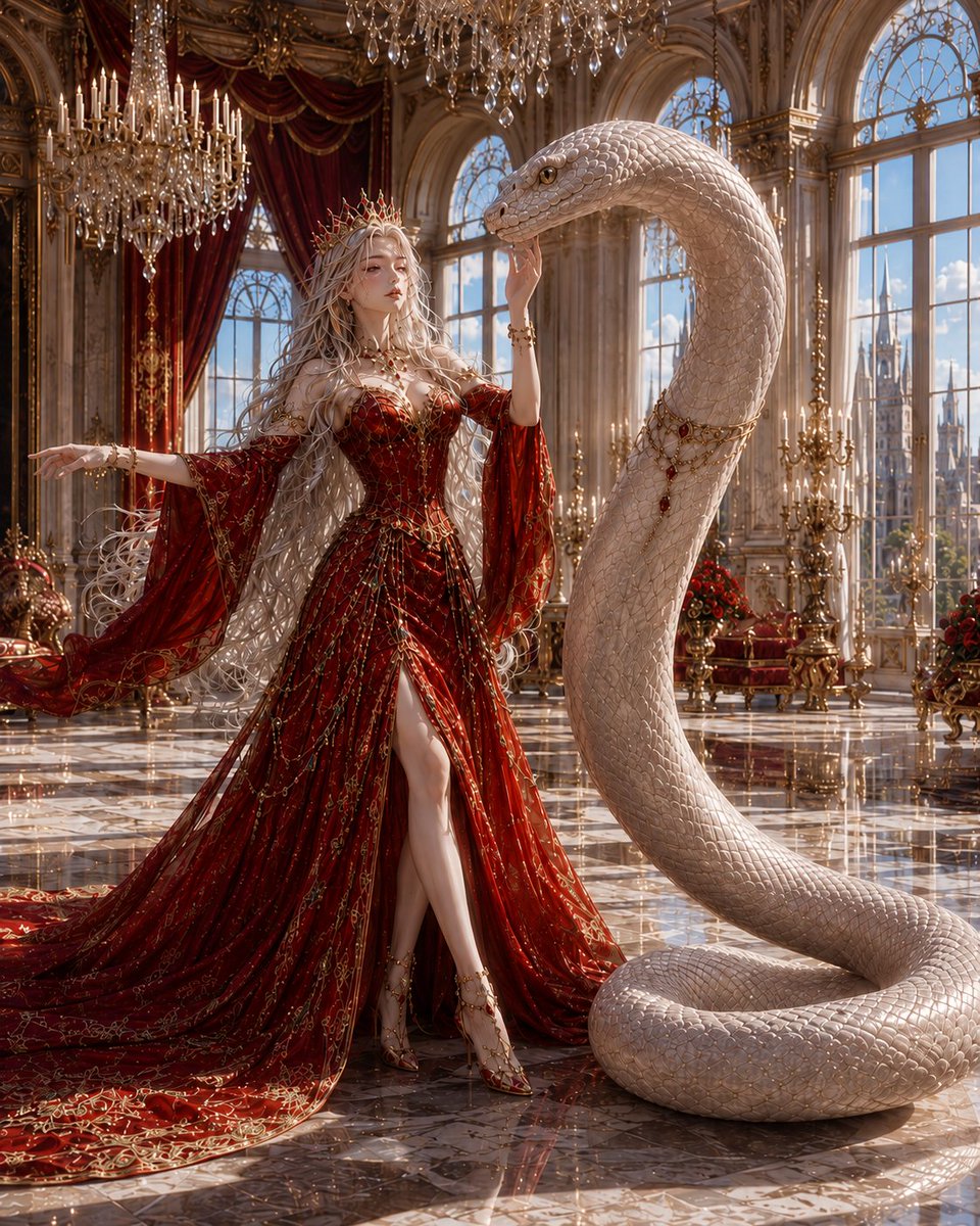 Queen and Snake Portrait