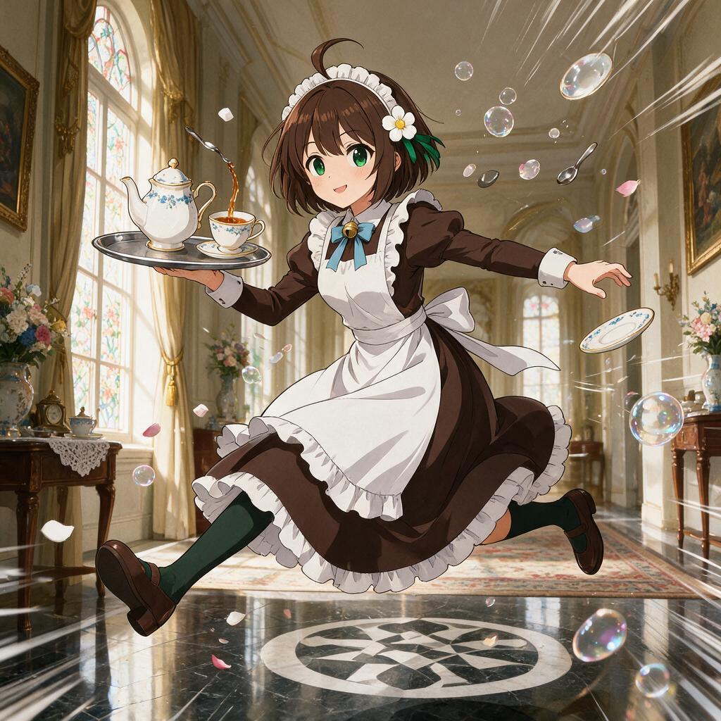 90s Anime Action Maid reference image 1