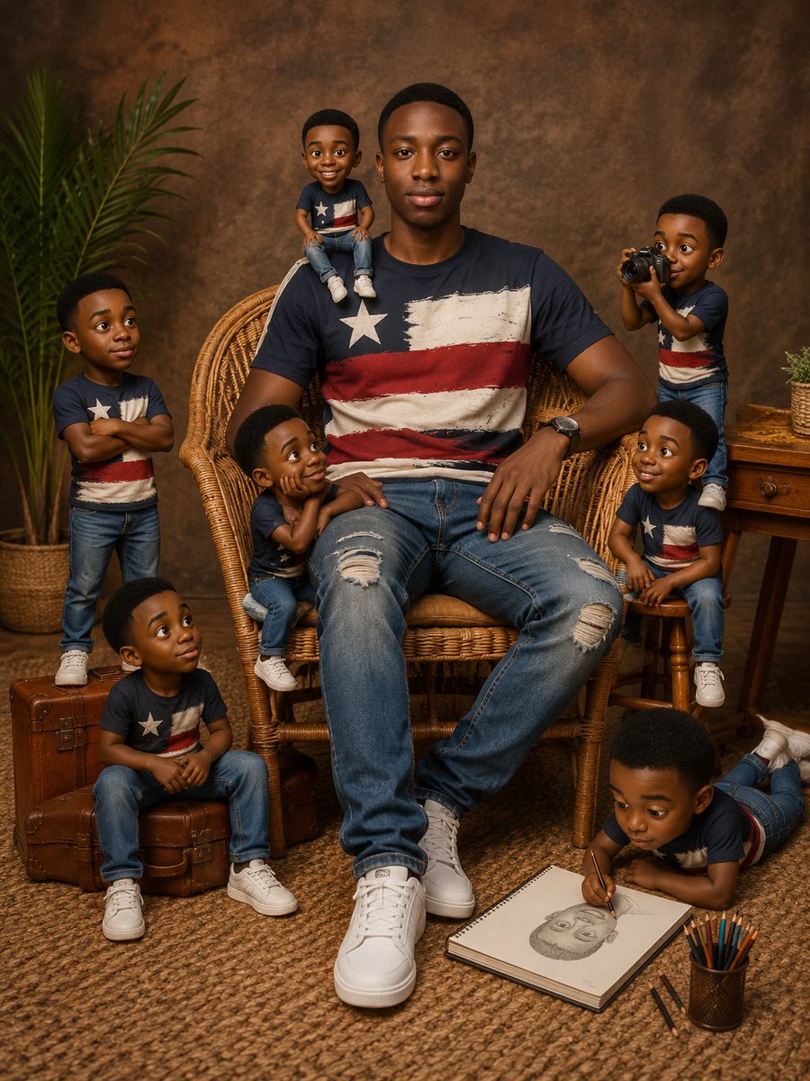 Eight Mini Me Family Portrait