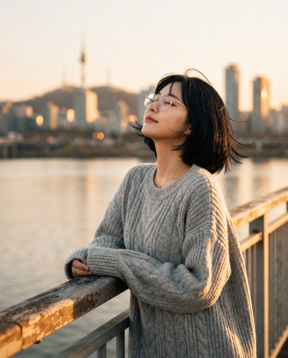 Golden Hour Riverside Portrait