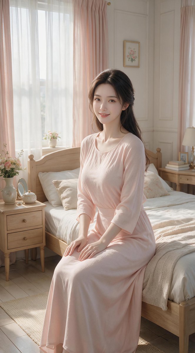 Pastel Bedroom 3D Woman Portrait