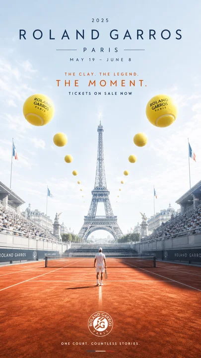 Symmetric Roland Garros Paris Poster