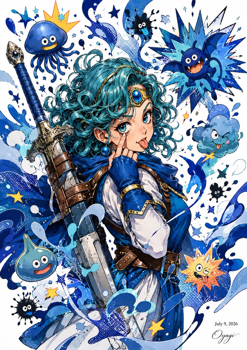 Blue Slime Adventurer Anime Poster