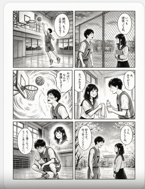 Six-Panel Basketball Romance Manga