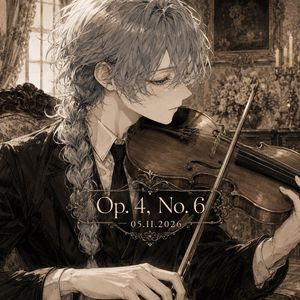 Sepia Classical Violin Album Cover — Create a square classical album cover illustration in a refined sepia monochrome palette. The subject is an androgynous you