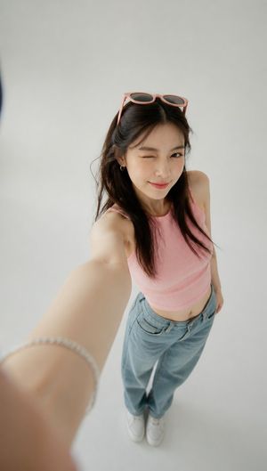 Ultra-Wide Studio Selfie Portrait AI image template preview