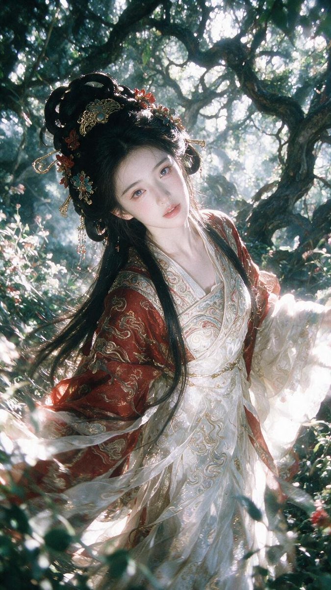 Enchanted Hanfu Forest Goddess example 2