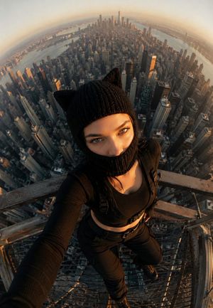 Fisheye Metropolis Portrait AI image template preview