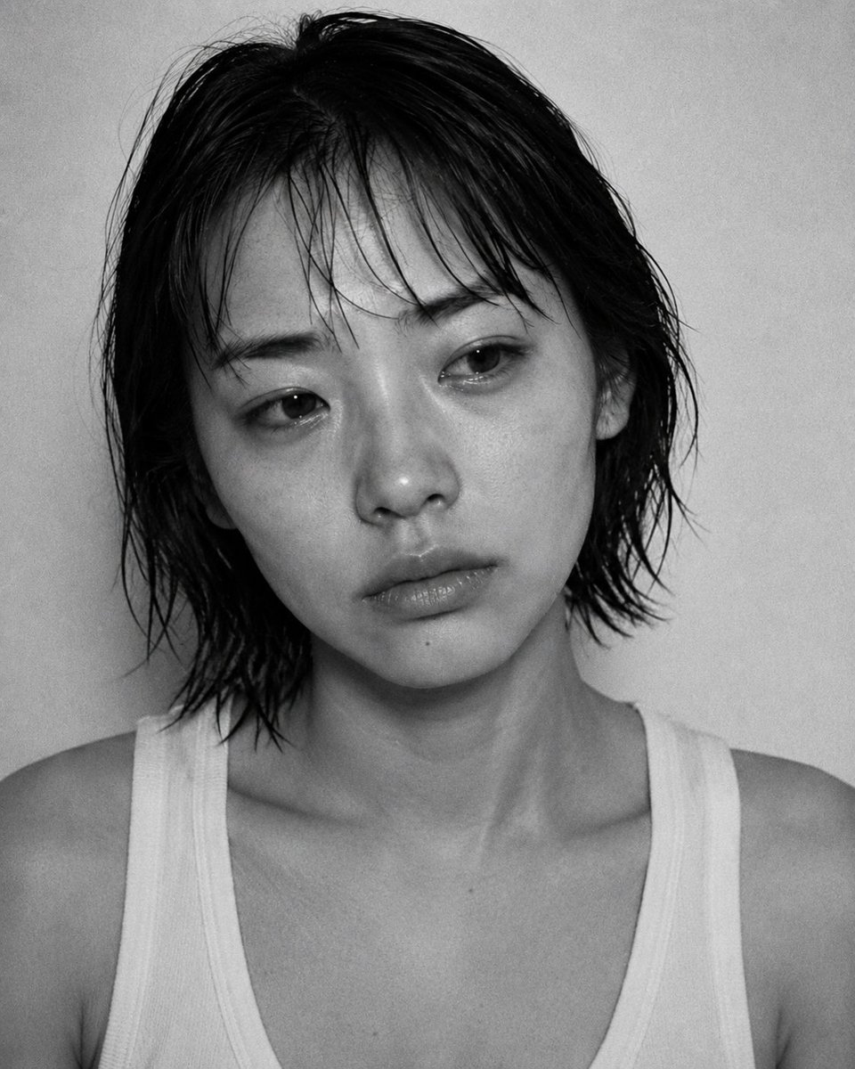 Raw Black and White Film Portrait example 3
