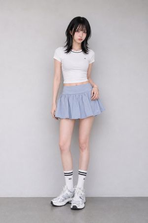 Sporty Feminine Casual Summer Outfit — Outfit: a sporty feminine casual summer outfit featuring a {argument name="top" default="fitted whit…