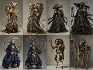 Ornate Fantasy Character Lineup AI image template preview