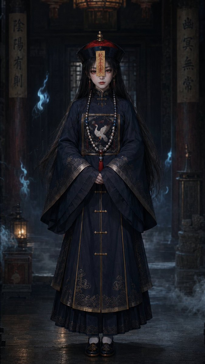 Dark Jiangshi Temple Portrait
