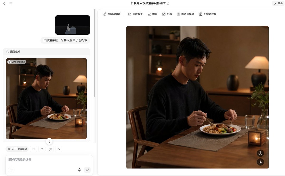 White Model to Realistic Dining Photo