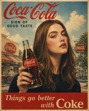 1960s American Advertising Poster AI image template preview