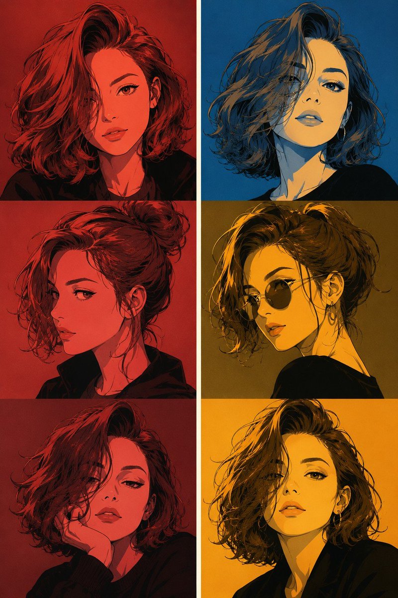 Manga Character Design Triptych