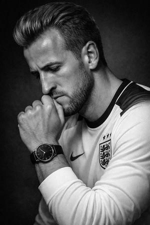 Black and White Editorial Portrait AI image template preview