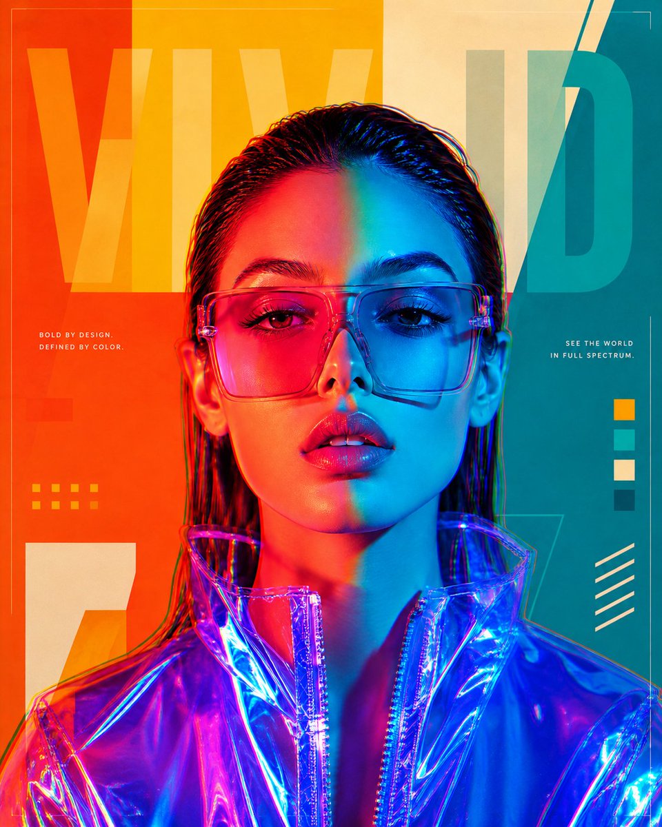 Futuristic Split-Lighting Editorial Poster
