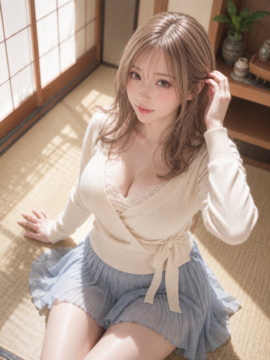 Sunlit Tatami Room Portrait