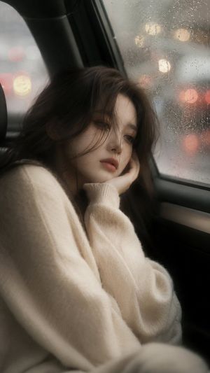 Melancholic Cinematic Car Portrait AI image template preview