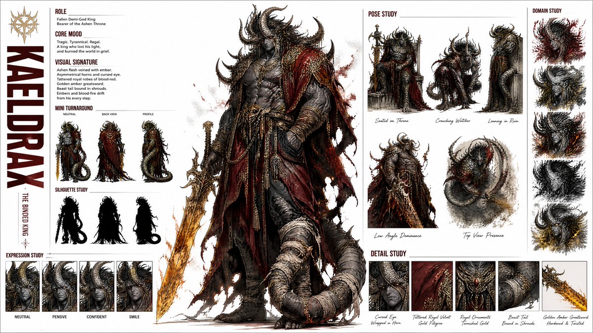 Kaeldrax Anime Fashion Character Concept Sheet