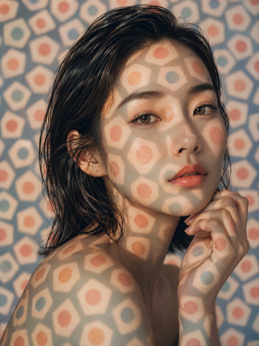 Patterned Light Beauty Portrait