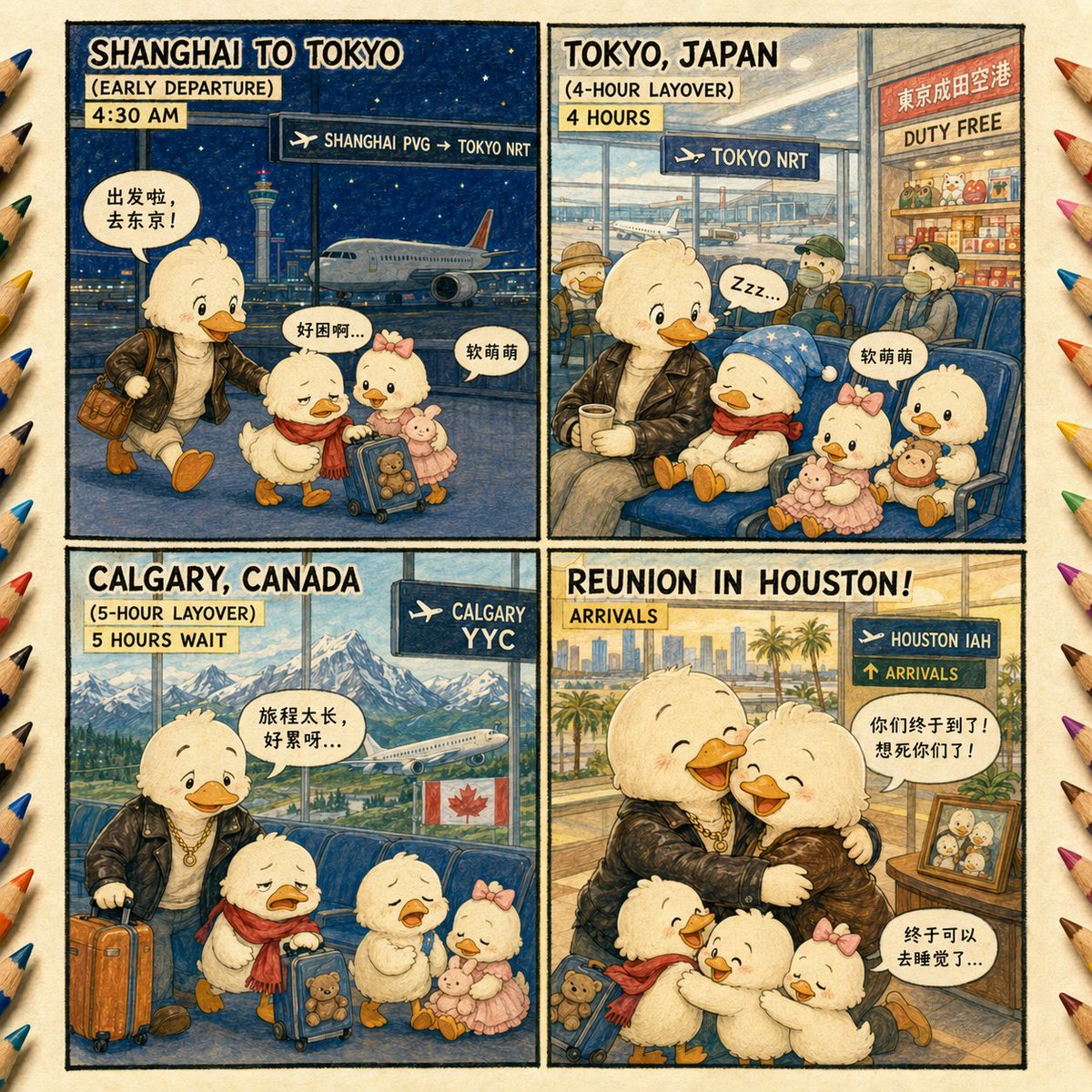 Duck Family Travel Comic
