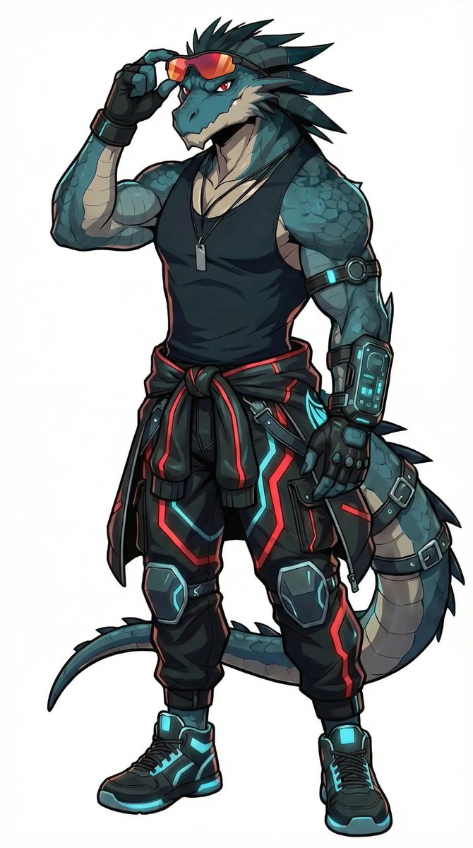 Cyberpunk Dragon Warrior Character