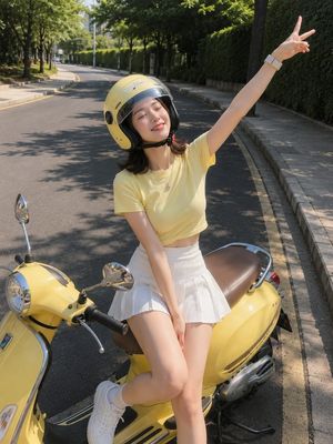 Candid Vintage Scooter Smartphone Photo AI image template preview