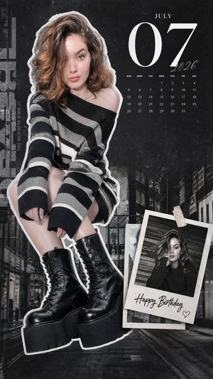 K-pop Idol Digital Collage Wallpaper AI image template preview
