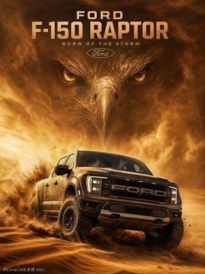 Ford F-150 Raptor Desert Sandstorm AI image template preview