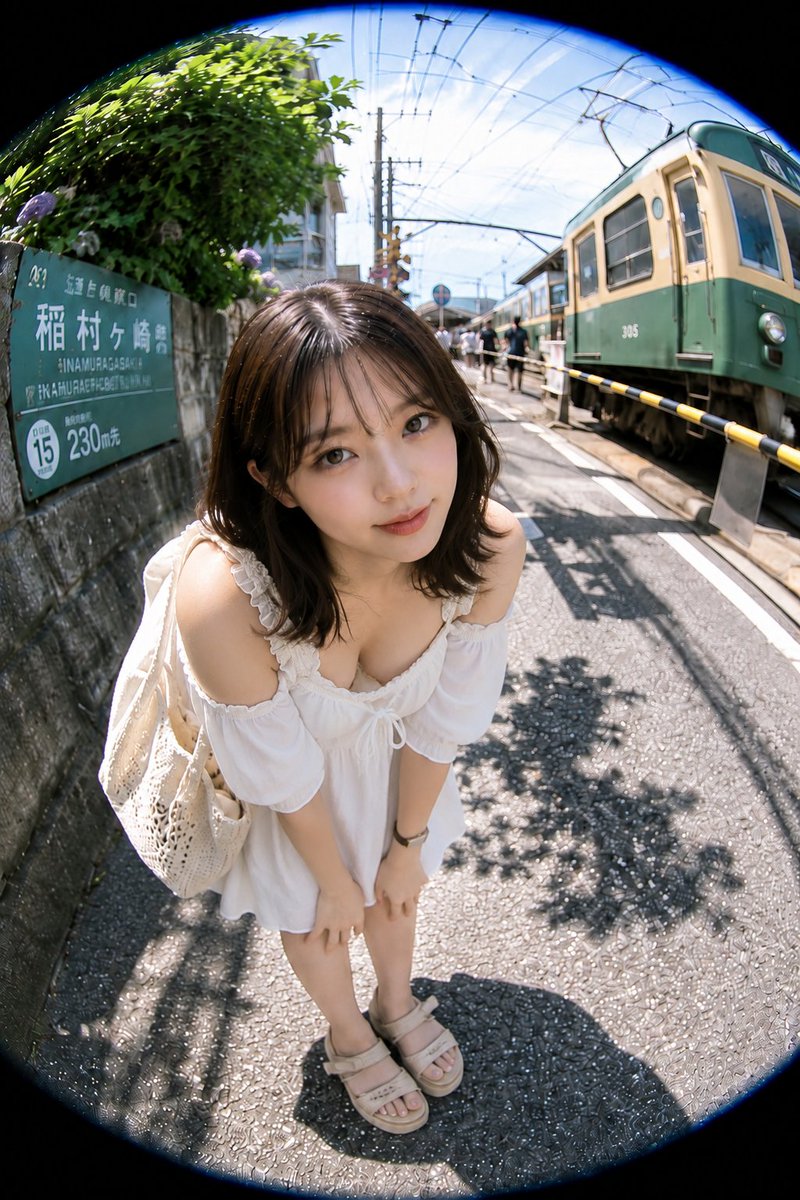 Summer Railway Fisheye Portrait