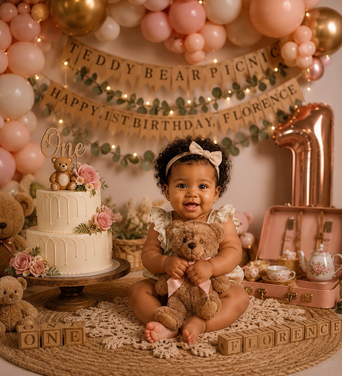 Teddy Bear Picnic Birthday Banner