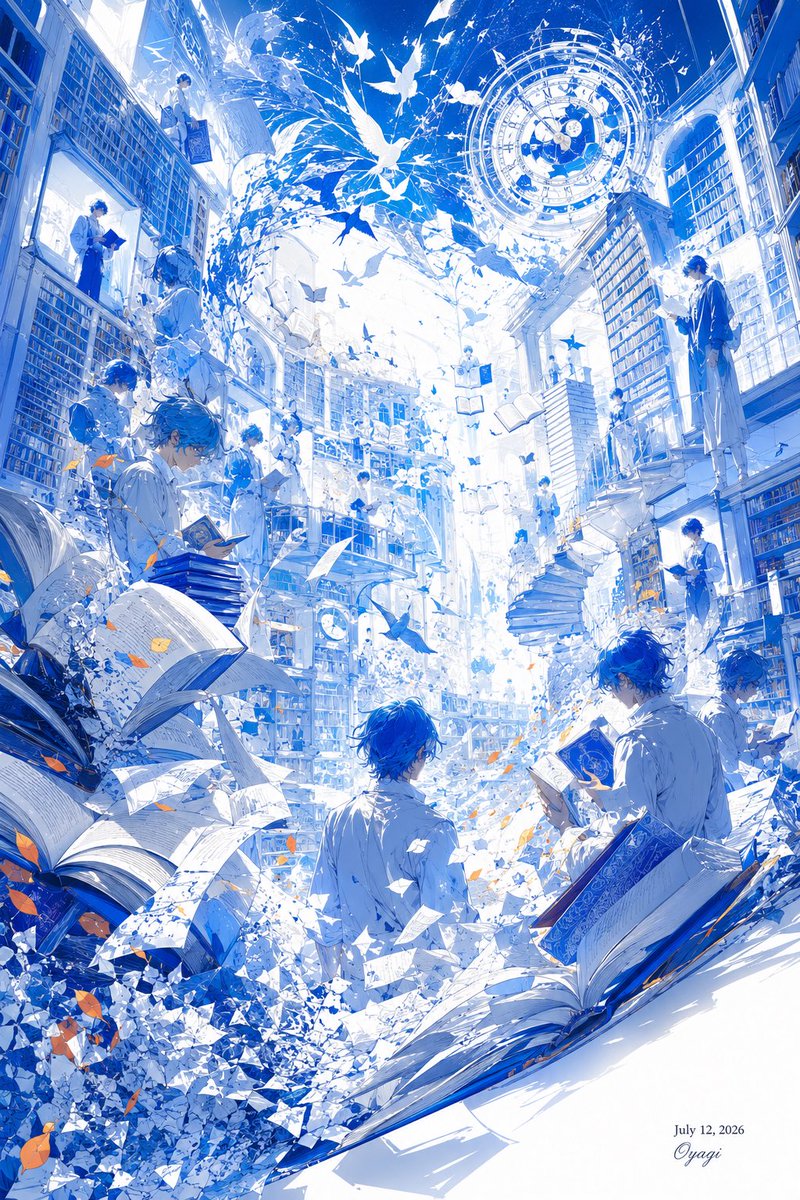 Blue Fantasy Library Atrium