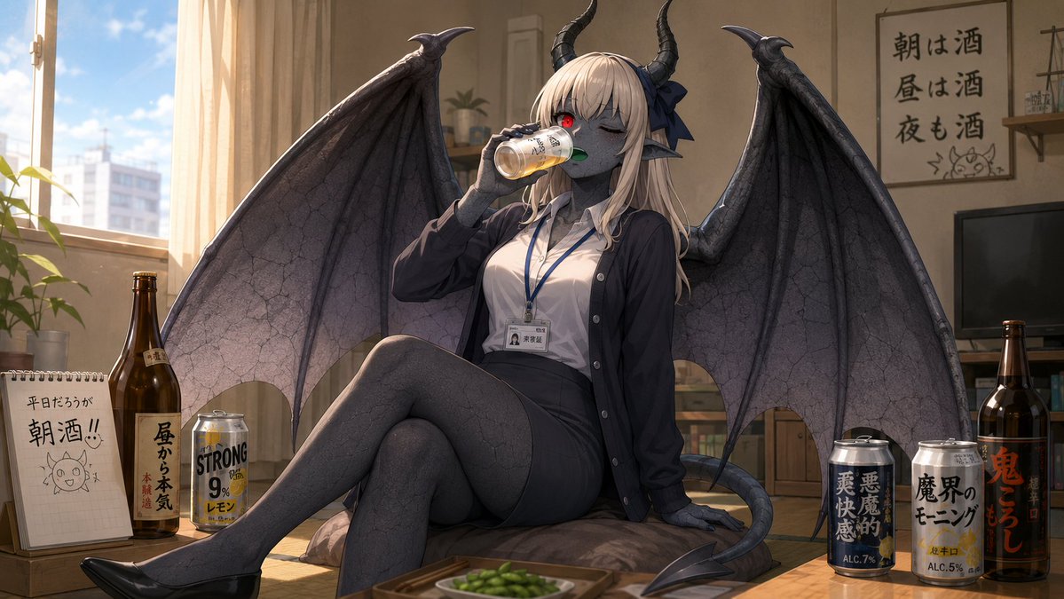 Demon Office Girl Morning Drink