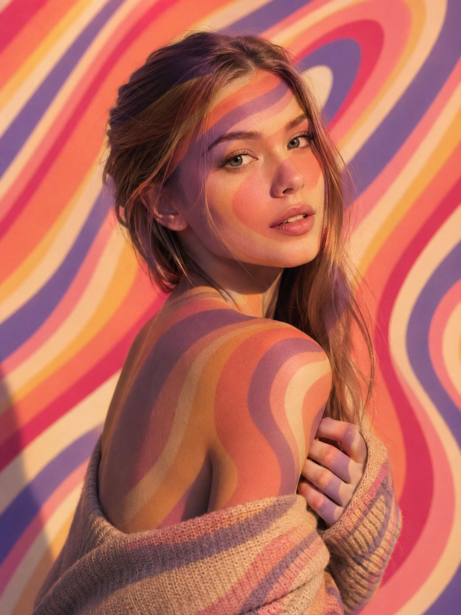Psychedelic Light Projection Portrait