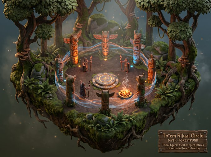 Game Asset - Whimsical Mythpunk Forest Ritual - Image 1
