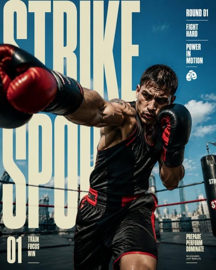 Strike Sport Boxer Editorial Poster