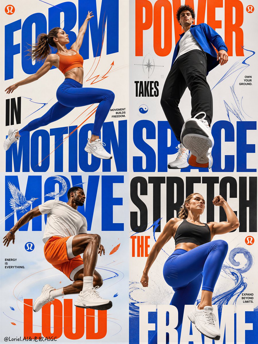 Fitness Apparel Grid Campaign Poster