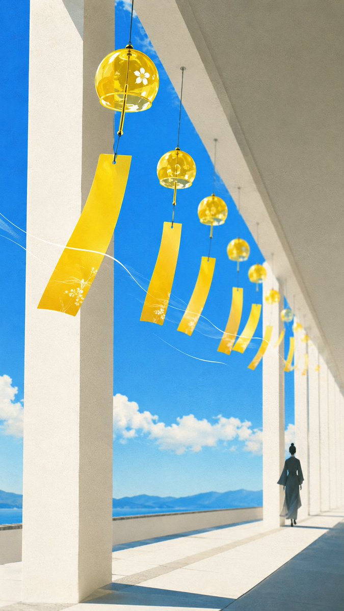 Oriental Zen Summer Wind Chime Poster
