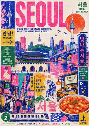 Risography Style Dubai Travel Poster AI image template preview