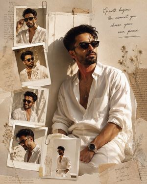Luxury Fashion Editorial Scrapbook — Use my uploaded face image as the primary facial identity reference. Preserve my exact facial identi…