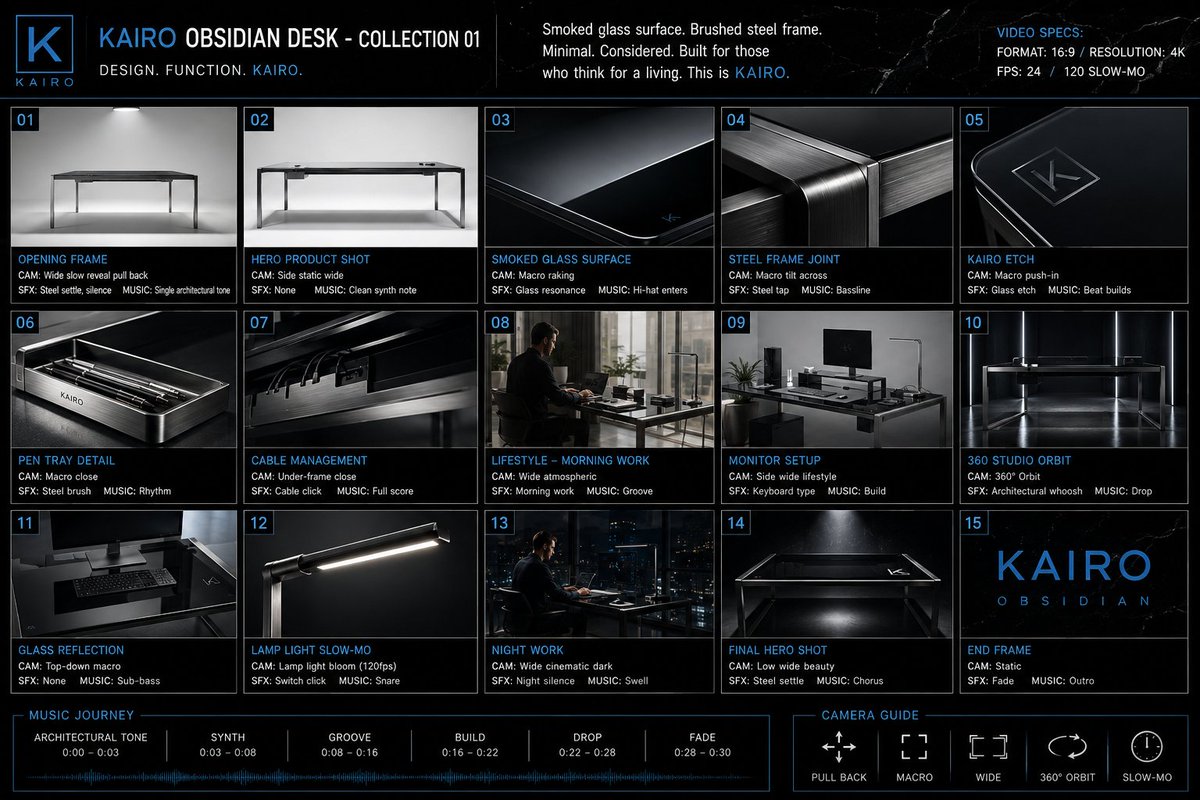 Premium Office Furniture Commercial Storyboard