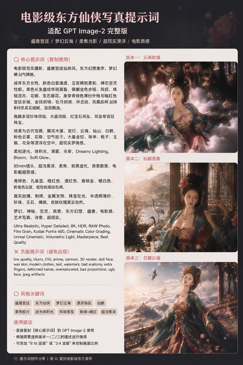 Cinematic Xianxia Prompt Poster