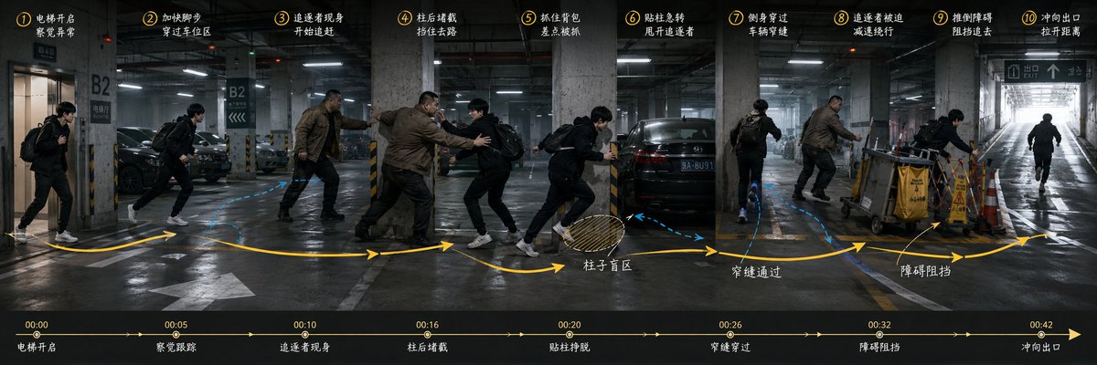 Underground Parking Chase Storyboard