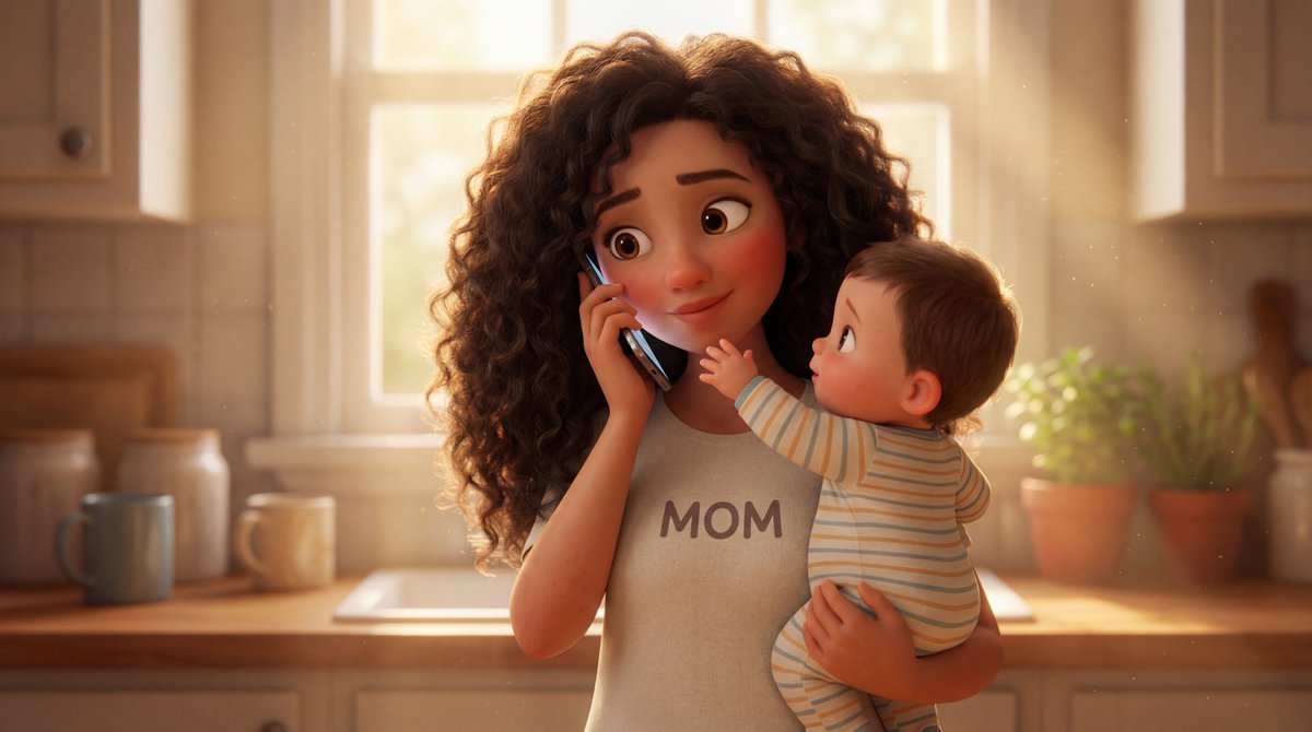 Comic / Storyboard - Stylized 3D Animated Mother Portrait - Image 1