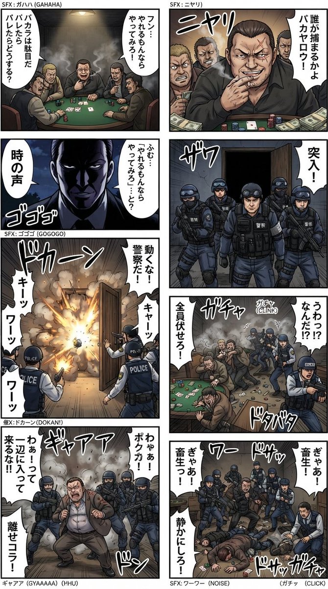 Comic / Storyboard - 8-Panel Manga Scene - Image 1