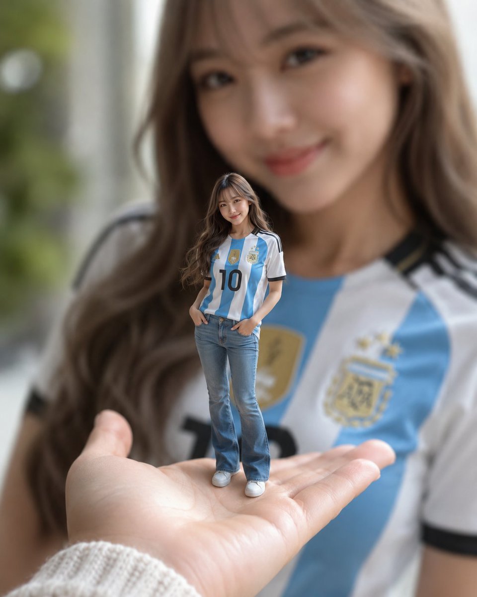 Miniature Woman Forced Perspective Portrait
