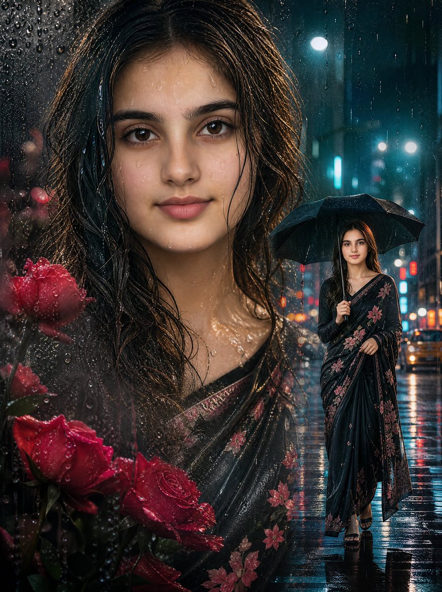 Rainy Double Exposure Movie Poster
